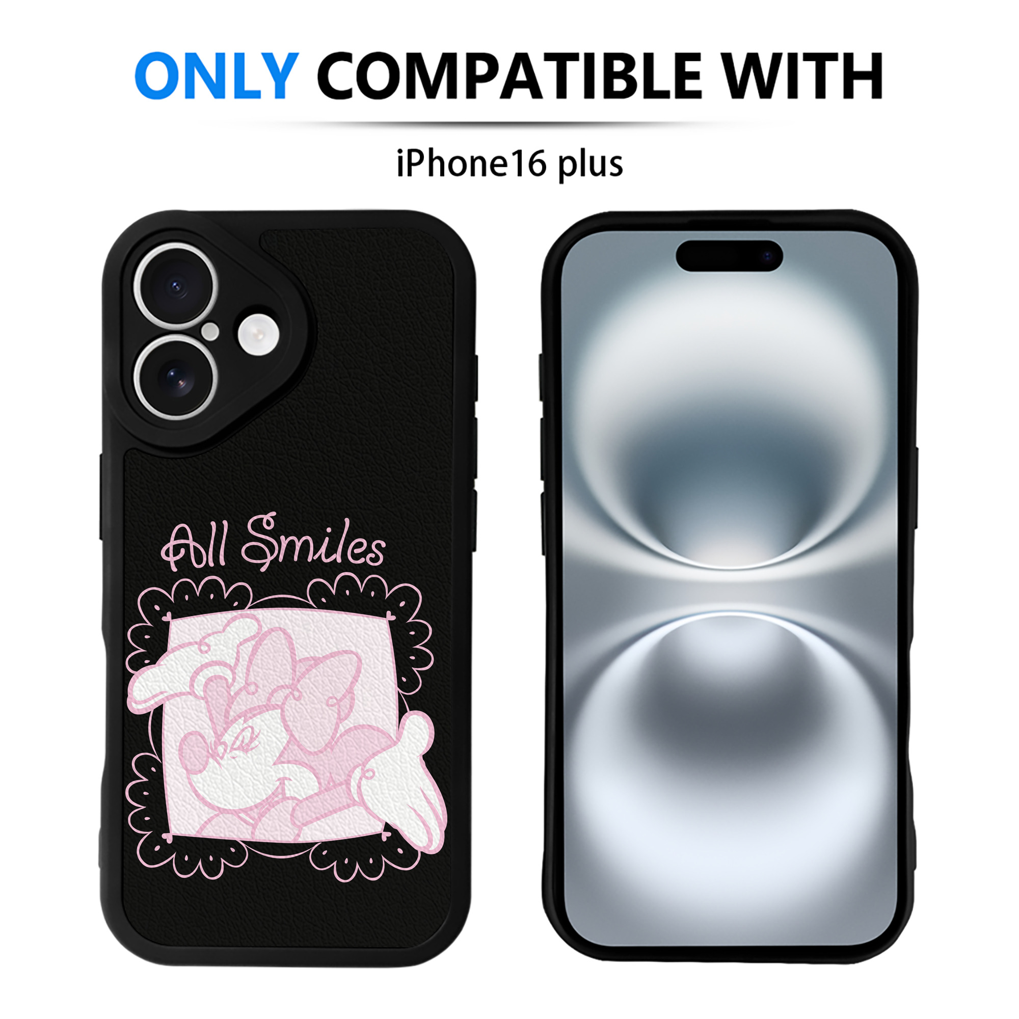 （画像用） ミッキーマウス Mickey Mouse 【iPhone 16シリーズ対応】シリコンスマホケース（レザー調） 材質：シリコン